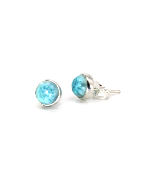 Ohrstecker Larimar rund