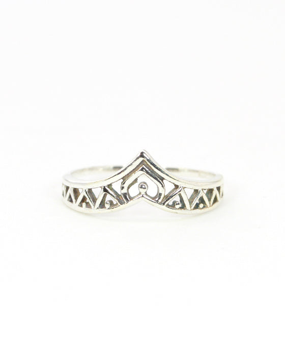 Tribal Silber Stackring