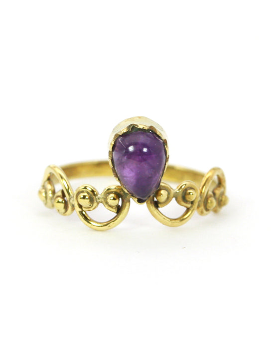 Ring Messing Amethyst Drop